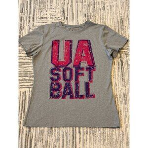 Under Armour women's small (semi-fitted) gray SOFTBALL Heatgear t-shirt